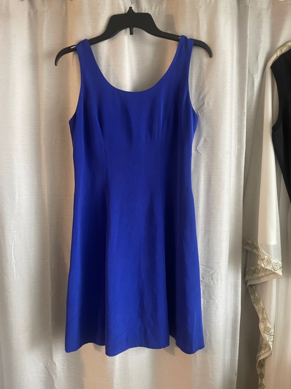 100% Silk Sleeveless Cobalt Midi Dress